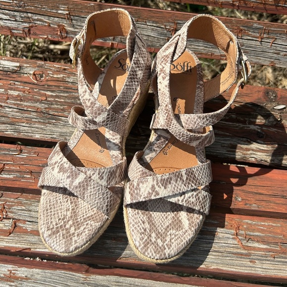 Sofft Inez Espadrille Snakeskin print Wedge Sandals NWOB Sz-8.5.  K - Picture 11 of 14